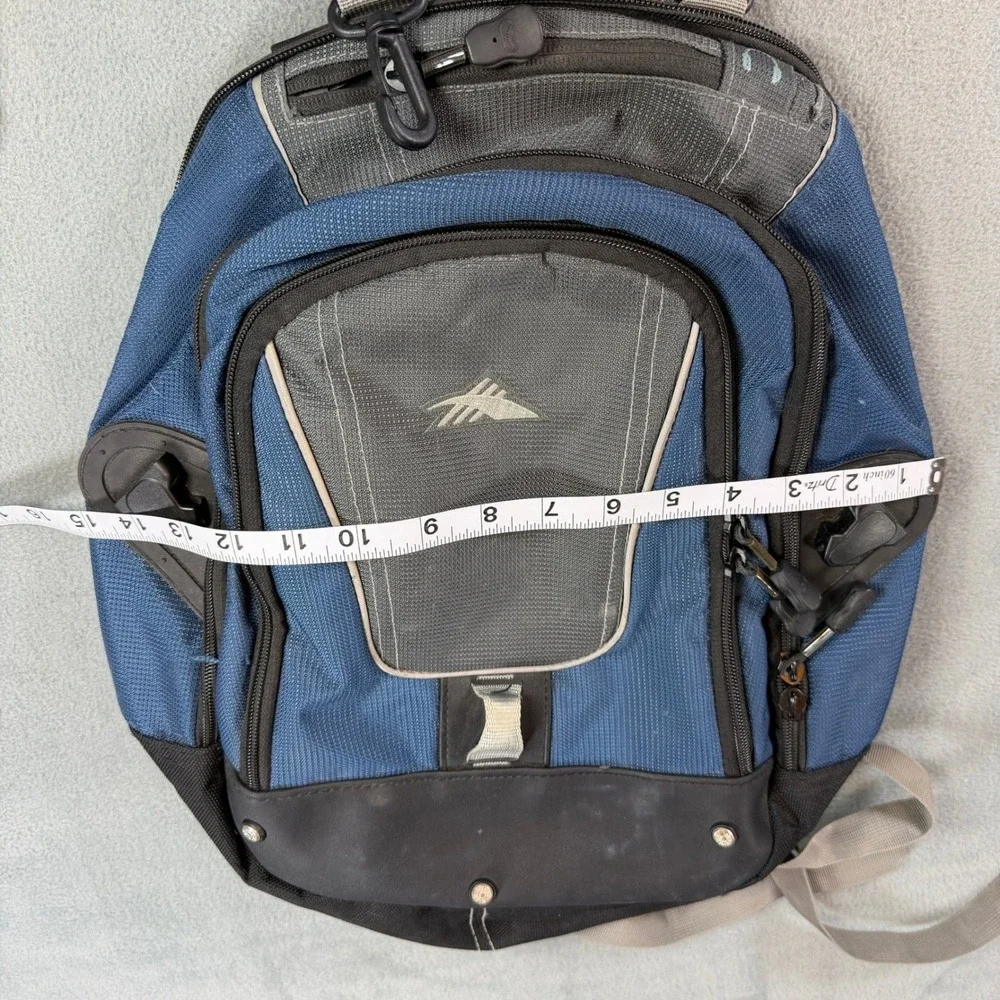 High Sierra Backpack‎ Blue Black Multi Compartment School Hiking Daypack Bag